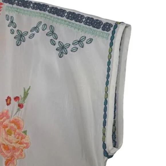 RARE Johnny Was Floral Embroidered Cupra Rayon Tunic - Picture 6 of 9
